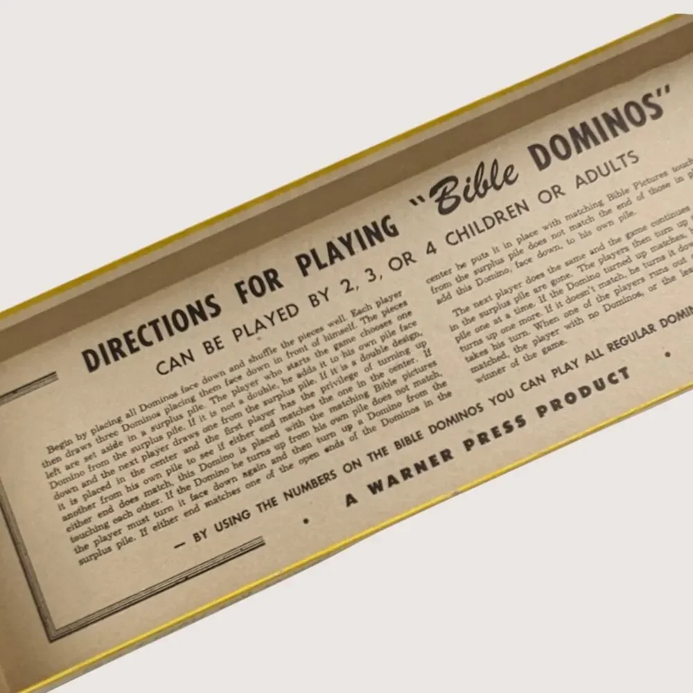 1960s Warner Press Cardboard Bible Dominos Game